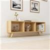 Dmora Mobile Porta TV Laleel 120x30x48h cm Marrone 3 Vani Peso Supportato 40 kg, Installazione a Terra
