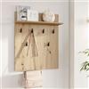 Dmora Appendiabiti Anjo 83h cm Marrone Rovere Nodi set Fissaggio a Muro Incluso 6 Ganci, Installazione a Muro