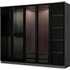 Dmora Guardaroba Grande Galvex 225x210h cm Nero Antracite Appendiabiti 6 Ripiani, Armadio Camera da Letto 5 Ante