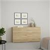 Dmora - Credenza Solene, Buffet da soggiorno, Madia da salotto, Dispensa da cucina, 140x40 h82 cm, Quercia