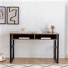 Dmora Scrivania Meteel 120x60x75h cm Marrone Noce 3 Ripiani 2 Vani, Colore Ripiano Marrone