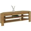 Dmora Mobile Porta TV Lamora 120x30x40h cm Marrone Rovere 2 Ripiani Angolare, Peso Supportato 40 kg