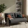 Dmora Divano Letto 2 Posti Merak 133x78 cm Grigio Cenere Contenitore Reclinabile, Braccioli