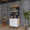 Dmora Credenza Solvex 70x40x186h cm Bianco Rovere un Cassetto un Ripiano, Madia Apertura Battente, Scorrevole