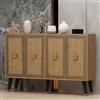 Dmora Credenza Diya 120x30x80h cm Marrone Rovere 2 Ripiani 4 Vani, Madia 4 Ante