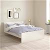 Dmora - Letto Piazza e Mezza Elodie, Sommier per Camera da Letto, Giroletto per Stanza, Struttura Porta Materasso, 207x146 h80 cm, Bianco Lucido