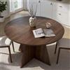 Dmora Tavolo Fisso Ulthar 120x120x75h cm Marrone Noce 4 Posti Forma Rotondo, Peso Supportato 60 kg