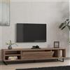 Dmora Mobile Porta TV Lulola 160x40x35h cm Marrone Rovere Un Ripiano Un'anta, 5 Vani