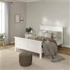 Dmora - Letto piazza e mezza Aure, Sommier per camera da letto, Giroletto per stanza, Struttura porta materasso, 211x158 h110 cm, Bianco