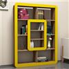 Dmora Libreria Levant 108x22x140h cm Marrone Noce 8 Ripiani Installazione Libera, Biblioteca Sfumatura Colore Struttura Noce