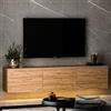 Dmora Mobile Porta TV Koveni 160x32x35h cm Marrone Rovere 3 Vani 3 Ante, Apertura a Ribalta