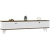 Dmora Mobile Porta TV Lavani 160x25x35h cm Bianco 2 Ante 2 Vani, Apertura a Ribalta