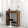 Dmora Toeletta Ralaon 70x85x40h cm Marrone Noce Specchio Incluso un Cassetto, Mobile da Trucco Materiale Piano in Legno Nobilitato