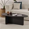 Dmora Tavolino da Salotto Orvian 120x65x40h cm Nero Forma Ovale Materiale Piano in Legno Nobilitato, Colore Ripiano Nero