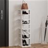 Dmora Scarpiera Memoon 30x30x110h cm Bianco 8 Paia 8 Ripiani, Mobile Portascarpe 7 Vani