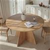 Dmora Tavolo Fisso Ulthar 120x120x75h cm Marrone Rovere 4 Posti Forma Rotondo, Peso Supportato 60 kg