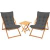 Dmora Set Salotto da Esterno Lerna Marrone 2 Posti Un Tavolino, Salottino Outdoor Tavolo Tavolino Basso