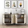 Dmora Credenza Illyrian 160x35x78h cm Bianco Crema 2 Ripiani 4 Ante, Madia 4 Vani