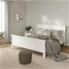 Dmora - Letto matrimoniale Clairette, Sommier per camera da letto, Giroletto per stanza, Struttura porta materasso, 211x179 h110 cm, Bianco