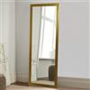 Dmora Specchio Neliar 40x105h cm oro Forma Rettangolare Tipologia a Terra, Colore Struttura Trasparente