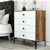 Dmora - Cassettiera Aether, Settimino multiuso, Comò camera da letto, Mobile con cassetti, 76x40h91 cm, Noce e Bianco