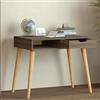 Dmora Consolle Baekdu 90x60x80h cm Marrone Noce un Vano Colore Ripiano Marrone, Colore Struttura Marrone