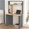 Dmora Scrivania Mileel 90x52x149h cm Marrone Rovere Nodi 3 Ripiani 4 Vani, Colore Ripiano Marrone