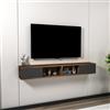 Dmora Mobile Porta TV Larone 140x22x20h cm Nero Antracite 2 Ante Peso Supportato 40 kg, Installazione Sospeso
