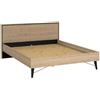 Dmora - Letto matrimoniale Roberte, Sommier per camera da letto, Giroletto per stanza, Struttura porta materasso, 207x173 h91 cm, Rovere