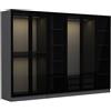Dmora Guardaroba Grande Celvex 270x210h cm Nero Antracite Appendiabiti 10 Ripiani, Armadio Camera da Letto 6 Ante