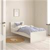 Dmora Letto Singolo Fanny, Sommier per Camera da Letto, Giroletto per Stanza, Struttura Porta Materasso, 197x96 h80 cm, Bianco Lucido