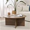 Dmora Tavolino da Salotto Morlak 90x90x40h cm Marrone Noce Forma Rotondo Materiale Piano in Legno Nobilitato, Colore Ripiano Marrone