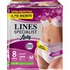 Fater Lines Specialist Lady - 8 Mutandine Assorbenti a vita bassa Per Incontinenza Media Taglia M