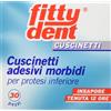 FITTYDENT Cuscinetti Adesivi morbidi Per Protesi inferiore Dentali E Dentiere Fittydent 30 Pezzi