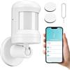 Leikurvo Sensore di movimento, sensore di movimento intelligente ZigBee PIR per sistema di allarme, mini sensore di contatto wireless per automazione intelligente domestica, angolo di rilevamento 150°