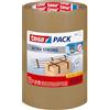 tesapack Nastro Adesivo Ultra Strong - 66m x 50mm, Marrone - 3 Rotoli | Nastro Adesivo per Pacchi in PVC, Antistrappo per Legare Pacchi e per Pacchi Pesanti, Silenzioso