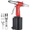 VEVOR Kit Rivettatrice Pneumatica, Forza di Trazione 1100 kg, per Edilizia, Pistola per Rivetti, Ugelli da 2,4 mm 3,2 mm 4,0 mm 4,8 mm 6,4 mm, Sistema a 3 Griffe, Utensile Pneumatico per Industria