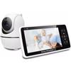 MBOSS Nuovo baby monitor video da 5 pollici con fotocamera e audio, zoom 4X, batteria da 22 ore, raggio di 1000 piedi Sensore di temperatura audio bidirezionale Ninna nanna