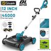 Gisam Tagliaerba Elettrico Brushless da 12 Pollici 3-in-1, Decespugliatore Pieghevole Senza Fili, Attrezzo da Giardino per Potatura Compatibile con Batteria Makita 18V