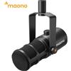 maono Microfono dinamico Maono USB/XLR tutto in metallo con Jack per cuffie con guadagno muto One-Touch e controllo del Volume per lo Streaming Podcasting PD400X