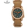 BODERRY Orologi da Campo Boderry VOYAGER con Cassa in Bronzo, Automatici per Movimento TMI NH35, Impermeabili fino a 100M, Orologio da Polso Militare Vintage per Uomo