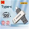Kodak Type C Pendrive USB 3.2 Chiavetta USB in metallo 128 GB 64 GB 32 GB 256 GB HDD 2 in 1 U-disk per chiavi Smartphone Laptop Desktop
