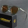 CATERSIDE Occhiali da sole polarizzati retrò da uomo in acetato tempio / TR montatura poligonale occhiali da sole da donna occhiali da viaggio UV400 di alta qualità