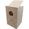 MOLY Nido Verticale in Legno per Agaporni 14x14x22 cm | Casetta per Uccelli e Uccelli Esotici