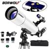 BORWOLF AZ80500 Telescopio Astronomico per Adulti, Apertura 80mm, Montatura AZ 500mm, HD 625X per Osservazione della Luna, delle Stelle e degli Uccelli