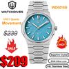 Watchdives Premier WD0016B Orologio da uomo con quadrante sfaccettato a blocchi quadrati, design originale, movimento al quarzo VH31 con secondi fluidi, 39mm