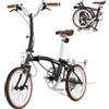 NONE Bicicletta Pieghevole Evercross Tech Em6 16" - 9 Velocità Shimano - Tripla Piegatura - Ultra-Compatta 13kg
