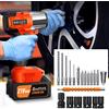 NONE Avvitatore a impulsi a batteria 21V da 1/2 pollice, kit avvitatore a impulsi brushless ad alta coppia 550N.m, avvitatore a impulsi a batteria con caricabatterie rapido, luce LED, 4 attacchi e 12