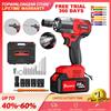DayPlus Avvitatore a impulsi senza fili da 2000W, pistola a impulsi brushless da 1/2 pollice, chiave elettrica da 2500 RPM, coppia massima 2000 N.m con 4 bussole, 12 punte per avvitatore, batteria da 6.0 Ah e