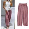 Guobioziy Pantaloni Lunghi da Donna 2026 Nuovo Stile Estivo, Pantaloni a Lanterna Rossi a Quadri con Coulisse, Casual alla Moda per Vacanze al Mare